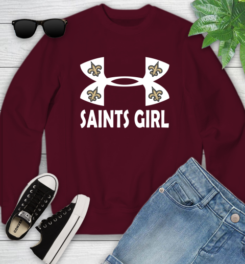 NFL New Orleans Saints Girl Under Armour Football Sports Youth Sweatshirt 4