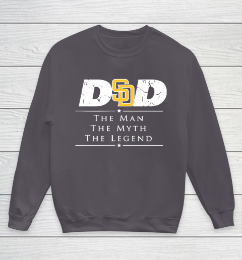 San Diego Padres MLB Baseball Dad The Man The Myth The Legend Youth Sweatshirt 5