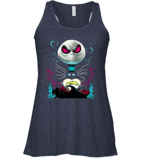NFL Los Angeles Chargers Jack Skellington Sally The Nightmare Before Christmas Football nkv9oRlIzt9 flowy tank 32 95 151514 front heather navy