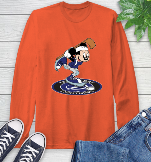 NHL Hockey Tampa Bay Lightning Cheerful Mickey Disney Shirt Long Sleeve T-Shirt 5
