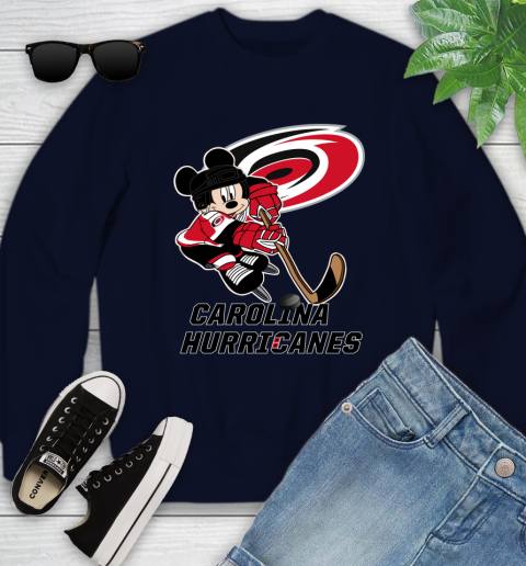 NHL Carolina Hurricanes Mickey Mouse Disney Hockey T Shirt Youth Sweatshirt 3