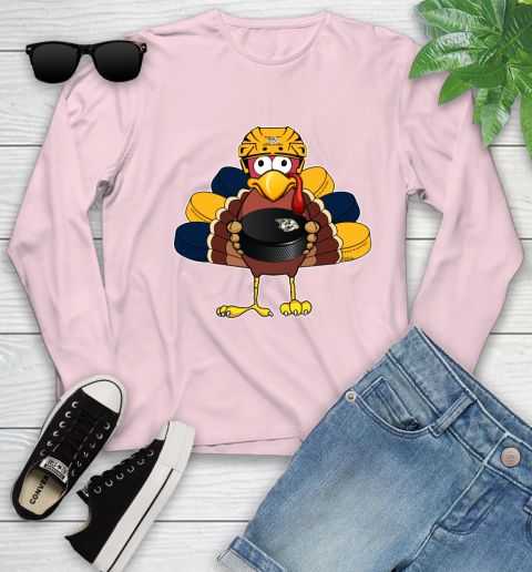 Nashville Predators Turkey Thanksgiving Day Youth Long Sleeve 10