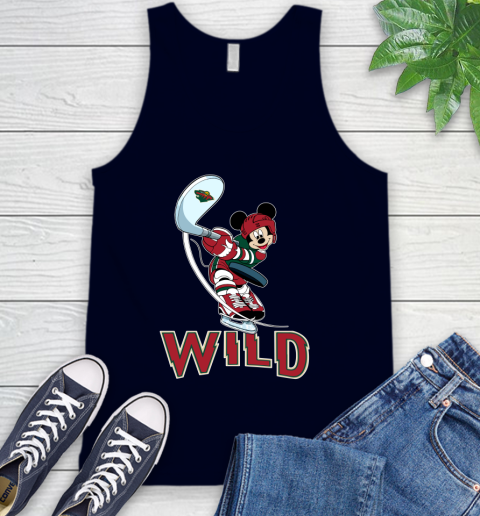 NHL Hockey Minnesota Wild Cheerful Mickey Mouse Shirt Tank Top 3
