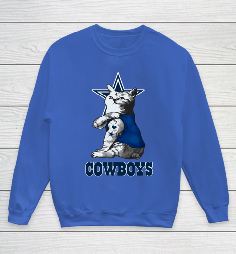 NFL Football My Cat Loves Dallas Cowboys Youth Sweatshirt 6