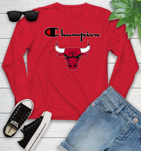NBA Basketball Chicago Bulls Champion Shirt Youth Long Sleeve 9
