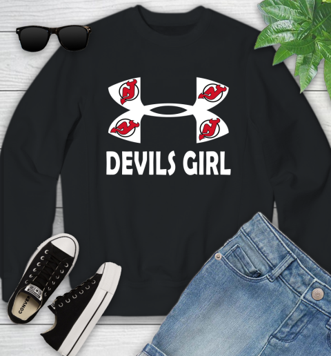 NHL New Jersey Devils Girl Under Armour Hockey Sports Youth Sweatshirt
