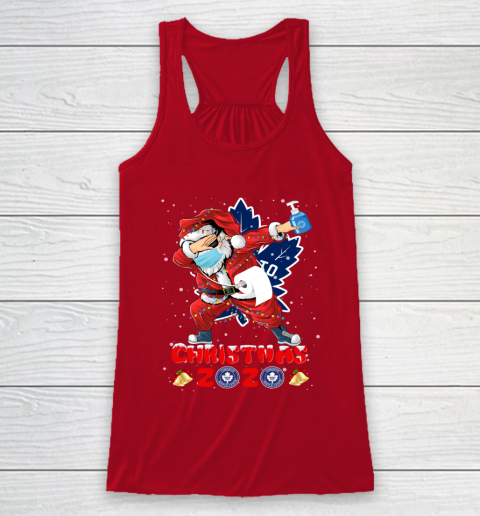 Toronto Maple Leafs Funny Santa Claus Dabbing Christmas 2020 NHL Racerback Tank 4