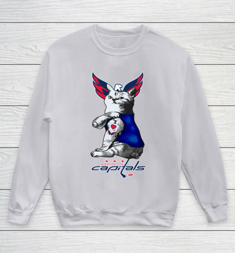 NHL My Cat Loves Washington Capitals Hockey Youth Sweatshirt 3