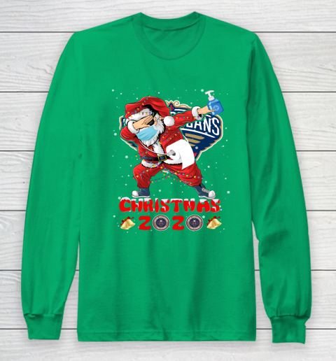 New Orleans Pelicans Funny Santa Claus Dabbing Christmas 2020 NBA Long Sleeve T-Shirt 4