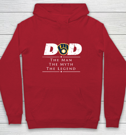Milwaukee Brewers MLB Baseball Dad The Man The Myth The Legend Youth Hoodie 7