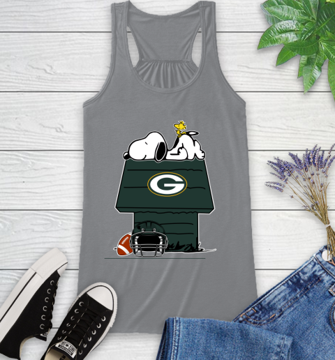 Green Bay Packers NFL Football Snoopy Woodstock The Peanuts Movie Racerback Tank 5
