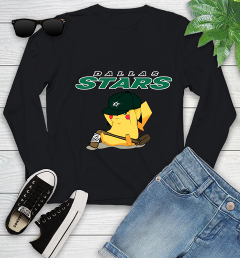 NHL Pikachu Hockey Sports Dallas Stars Youth Long Sleeve 2