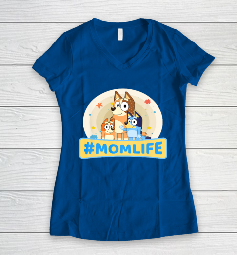 Bluey Mom Family For Life Women's V-Neck T-Shirt 7