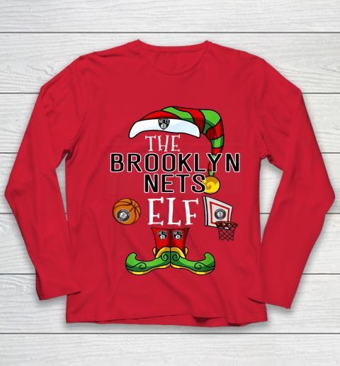 Brooklyn Nets Christmas ELF Funny NBA Youth Long Sleeve 8