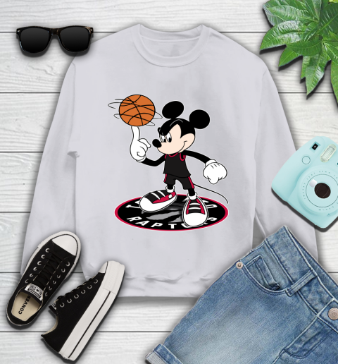 NBA Basketball Toronto Raptors Cheerful Mickey Disney Shirt not broken the mould Youth Sweatshirt 4