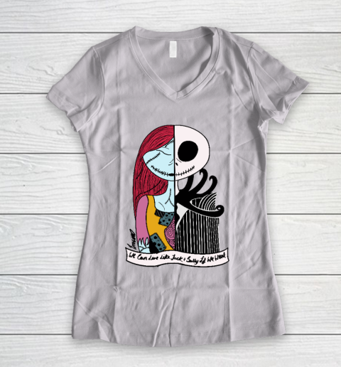 Jack and Sally  Blink 182 I Miss You Women's V-Neck T-Shirt