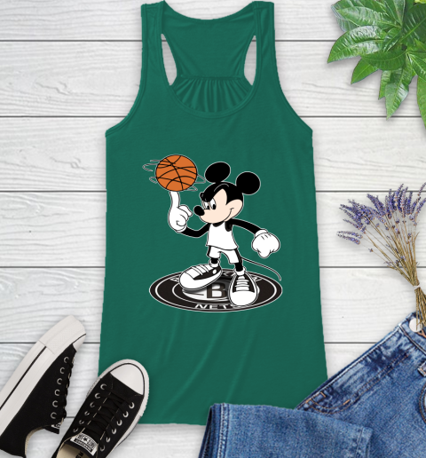 NBA Basketball Brooklyn Nets Cheerful Mickey Disney Shirt Racerback Tank 7