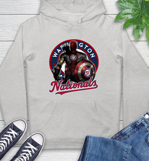 MLB Captain America Thor Spider Man Hawkeye Avengers Endgame Baseball Washington Nationals Hoodie