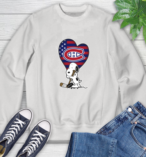 Montreal Canadiens NHL Hockey The Peanuts Movie Adorable Snoopy Sweatshirt
