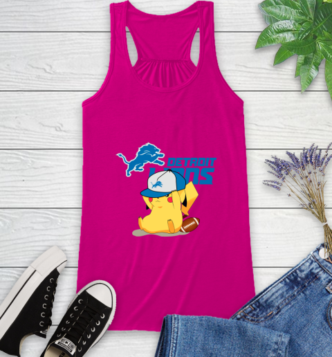 NFL Pikachu Football Sports Detroit Lions Racerback Tank 8