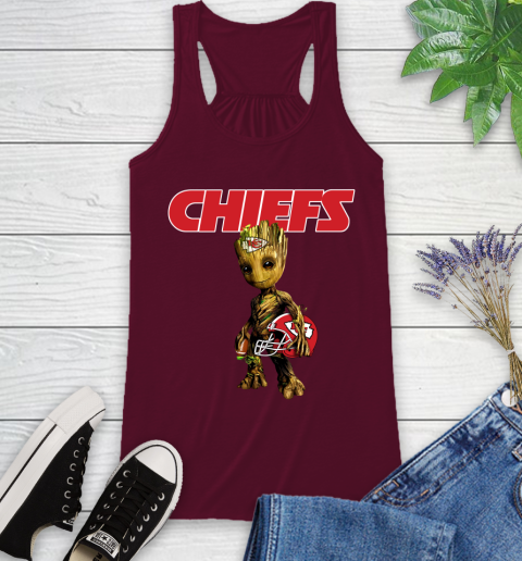 Kansas City Chiefs NFL Football Groot Marvel Guardians Of The Galaxy Racerback Tank 3