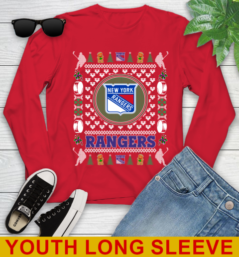 New York Rangers Merry Christmas NHL Hockey Loyal Fan Youth Long Sleeve 11