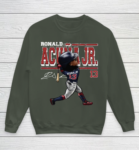Ronald Acuna Jr Cartoon Youth Sweatshirt 8