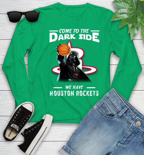 NBA Come To The Dark Side We Have Houston Rockets Star Wars Darth Vader Basketball Youth Long Sleeve 7