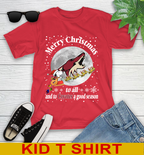Arizona Coyotes Merry Christmas To All And To Coyotes A Good Season NHL Hockey Sports Youth T-Shirt 11