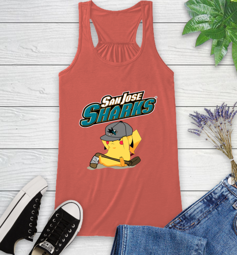 NHL Pikachu Hockey Sports San Jose Sharks Racerback Tank 4