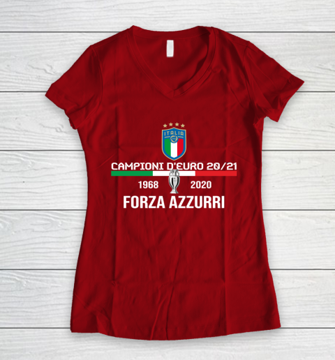 Italy Jersey Soccer Football 2021 Italian Italia Euro Women's V-Neck T-Shirt 8