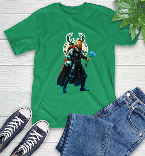 NBA Thor Avengers Endgame Basketball Milwaukee Bucks T-Shirt 7