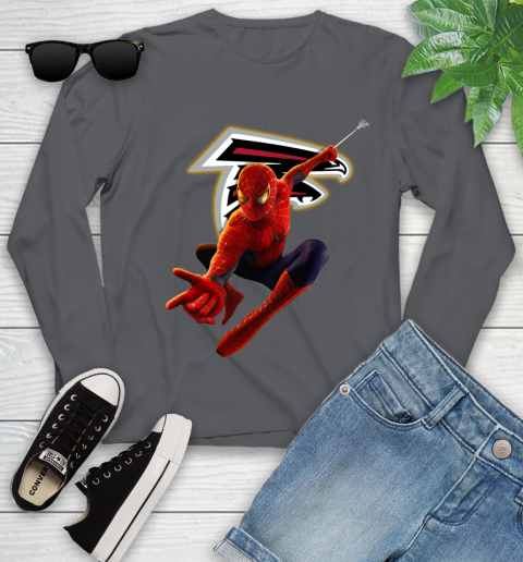 NFL Spider Man Avengers Endgame Football Atlanta Falcons Youth Long Sleeve 8