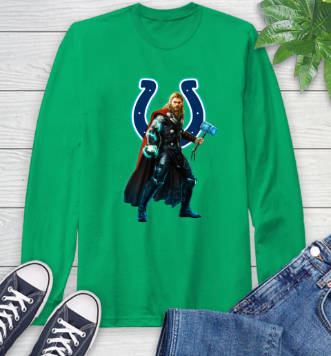 NFL Thor Avengers Endgame Football Indianapolis Colts Long Sleeve T-Shirt 7
