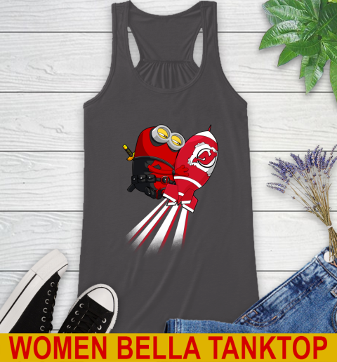 NHL Hockey New Jersey Devils Deadpool Minion Marvel Shirt Racerback Tank 10