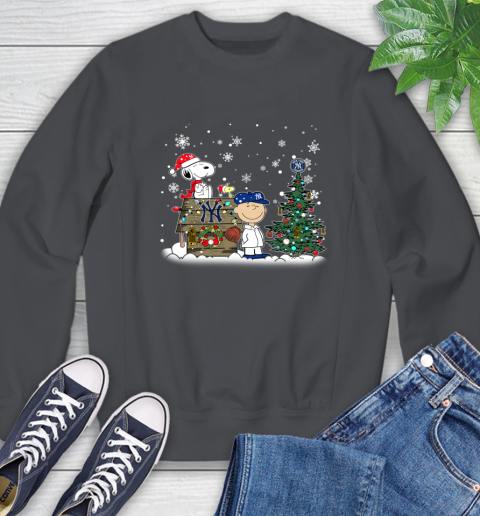 MLB New York Yankees Snoopy Charlie Brown Christmas Baseball Commissioner's Trophy Sweatshirt 6