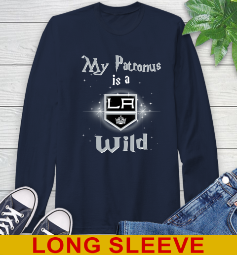 NHL Hockey Harry Potter My Patronus Is A Los Angeles Kings Long Sleeve T-Shirt 3