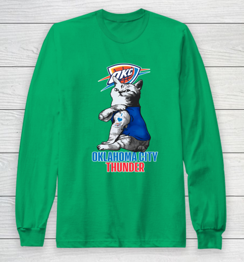 NBA Basketball My Cat Loves Oklahoma City Thunder Long Sleeve T-Shirt 4