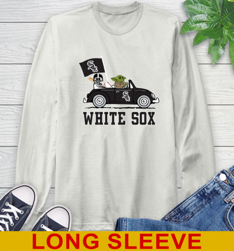 MLB Baseball Chicago White Sox Darth Vader Baby Yoda Driving Star Wars Shirt Long Sleeve T-Shirt 12