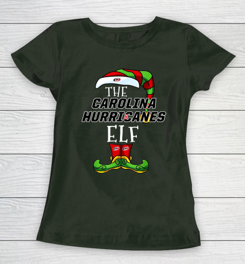 Carolina Hurricanes Christmas ELF Funny NHL Women's T-Shirt 4
