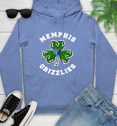 NBA Memphis Grizzlies Three Leaf Clover St Patrick's Day Basketball Sports Youth Hoodie 13