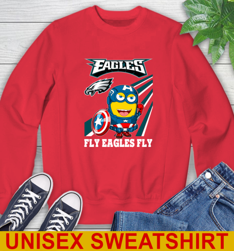 NFL Football Philadelphia Eagles Captain America Marvel Avengers Minion Shirt Sweatshirt 12