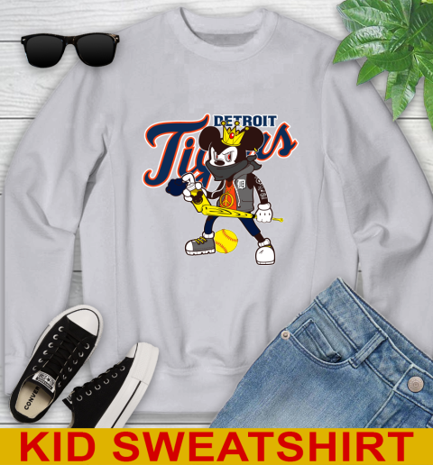 Detroit Tigers MLB Baseball Mickey Peace Sign Sports Youth Sweatshirt 4