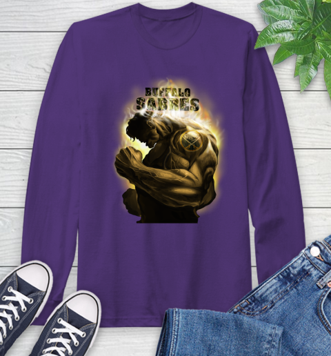 Buffalo Sabres NHL Hockey Hulk Marvel Avengers Sports Long Sleeve T-Shirt 5