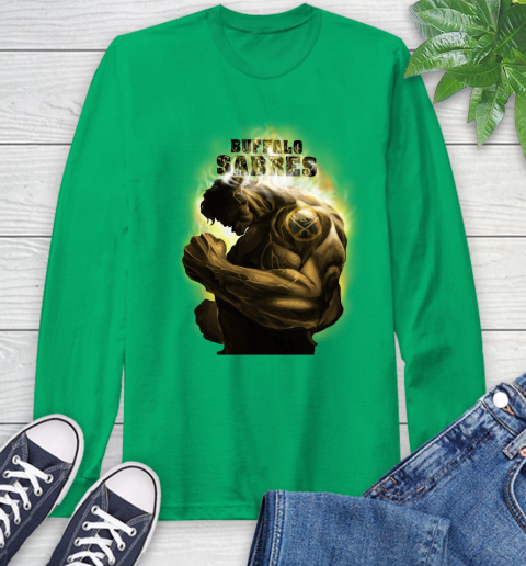 Buffalo Sabres NHL Hockey Hulk Marvel Avengers Sports Long Sleeve T-Shirt 8