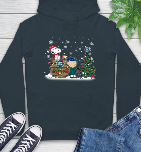 MLB Seattle Mariners Snoopy Charlie Brown Christmas Baseball Commissioner's Trophy Hoodie - Image 8