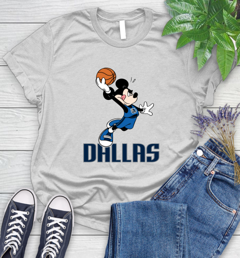 NBA Basketball Dallas Mavericks Cheerful Mickey Mouse Shirt Women's T-Shirt 2