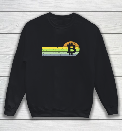 Bitcoin BTC Vintage Sunset Crypto Cryptocurrency Blockchain Sweatshirt