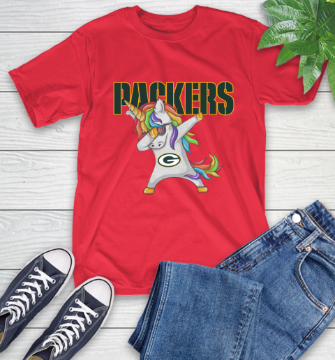 Green Bay Packers NFL Football Funny Unicorn Dabbing Sports T-Shirt 10