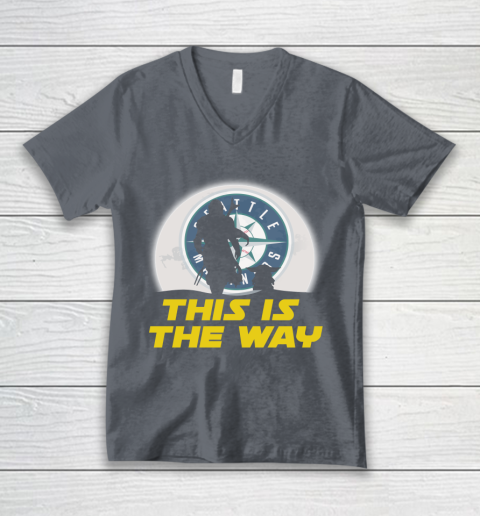 Seattle Mariners MLB Baseball Star Wars Yoda And Mandalorian This Is The Way V-Neck T-Shirt 4